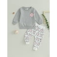 thumbnail image 3 of xiaxaixu Tenues d'Automne pour Garçons Imprimé Baseball Col Rond Manches Longues Chandails en Molleton et Pantalons Longs Taille Élastique Ensemble 2 Pcs, 3 of 9
