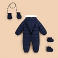 thumbnail image 6 of Baby Girls Boys Winter Hooded Snowsuits Newborns Snow Clothes Bodysuits with Gloves, Shoes 0-24M, 6 of 7