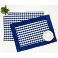 thumbnail image 3 of Fennco Styles Handmade Reversible Buffalo Plaid Solid Border Navy Blue Placemats 14" W x 20" L, Set of 4, 3 of 4