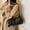 black, variant on Vintage Distressed PU Baguette Bag for Women, European Retro Motorcycle Style, Metal Buckle & Side Zipper Pocket, Soft PU, Zipper Closure, Daily Commute Underarm Shoulder Crossbody Bag (10.2x4.7x4.3)