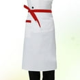 thumbnail image 1 of Phenofice Mens Cooking Apron Polyester Red Rim for Commercial Kitchen 1Pack, 1 of 8