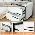 thumbnail image 6 of Hommpa 3 Color LED Nightstand with Magnetic Auto Sensor Light, 2 Drawer Modern Bedside Table White, 6 of 11