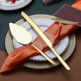 thumbnail image 3 of Gold Wedding Cake Knife and Server Set, Stainless Steel Cutting Set for Parties, Activities, Family - Includes Cutter and Server, Dishwasher Safe (Shiny Gold), 3 of 8