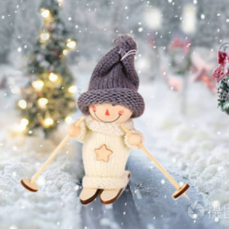 

Christmas Wooden Ski Doll Doll Children s Doll Toy Mini Doll Christmas Tree Pendant * 1pcs