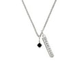 thumbnail image 2 of Delight Jewelry Black Crystal Bicone Silvertone Fearless Bar Charm Necklace, 23", 2 of 4