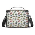 thumbnail image 3 of Dinosaur and Text White Pattern Insulated Lunch Box for Women Men, Medium Leakproof Cooler Bag with Adjustable Strap, 10"x6.7"x8", 3 of 6