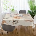 thumbnail image 3 of Yayeee Tablecloths 54" x 54" Rectangle Wrinkle Resistant Party Table Cover, Green Watercolor Seashells, 3 of 8