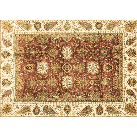 Ahgly Company Indoor Rectangle Oriental Brown Traditional Area Rugs, 5' x 7'