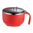 thumbnail image 2 of Tazones de fideos Speedy Ramen Cooker Tazón de ramen de acero inoxidable Tazón de sopa para senderismo Rojo Sencillo, 2 of 9