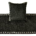 thumbnail image 2 of The HomeCentric King / Queen / Twin Black Decorative Queen 74"x18" Bed Runner WITH Pillow Cover, Mosaic & Crystal Bed Scarf on Velvet fabric - Mosaic Noir, 2 of 5