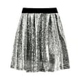 thumbnail image 5 of Ediodpoh Carnival Glitter Skirt Solid Color Sequin Stretch Waist Pleated Party Wear Flowy Midi Skirt with Details Womens Skirts Silver_003 L, 5 of 6