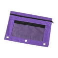 thumbnail image 3 of Pencil Pouch for 3 Ring Binder, 5 Pack Binder Pencil Pouch with Clear Window Pencil Bags with Zipper & Reinforced Grommets, Pencil Case for Binder Purple, 3 of 4