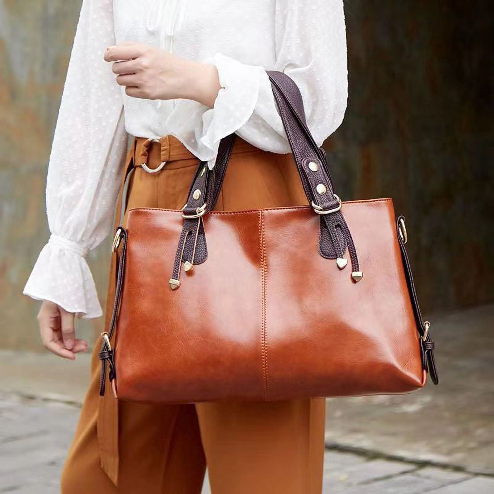 Large Leather Hobo Handbag for Women Purses and Handbags for Women Shoulder Tote Bags Top Handle Satchel