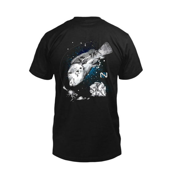 NOREAST'R Blackfish Short Sleeve Cotton Stretch Fishing Shirt for Men, T-Shirt for Fishing, Kayaking, Casual Wear