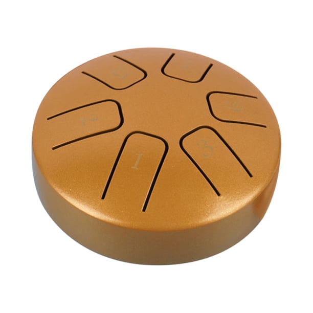 Tambor De Lengua De Acero Tambor de lengüeta de acero de 6 tonos de 3,8 pulgadas, mini tambores de mano (oro rojo) Likrtyny Para Estrenar