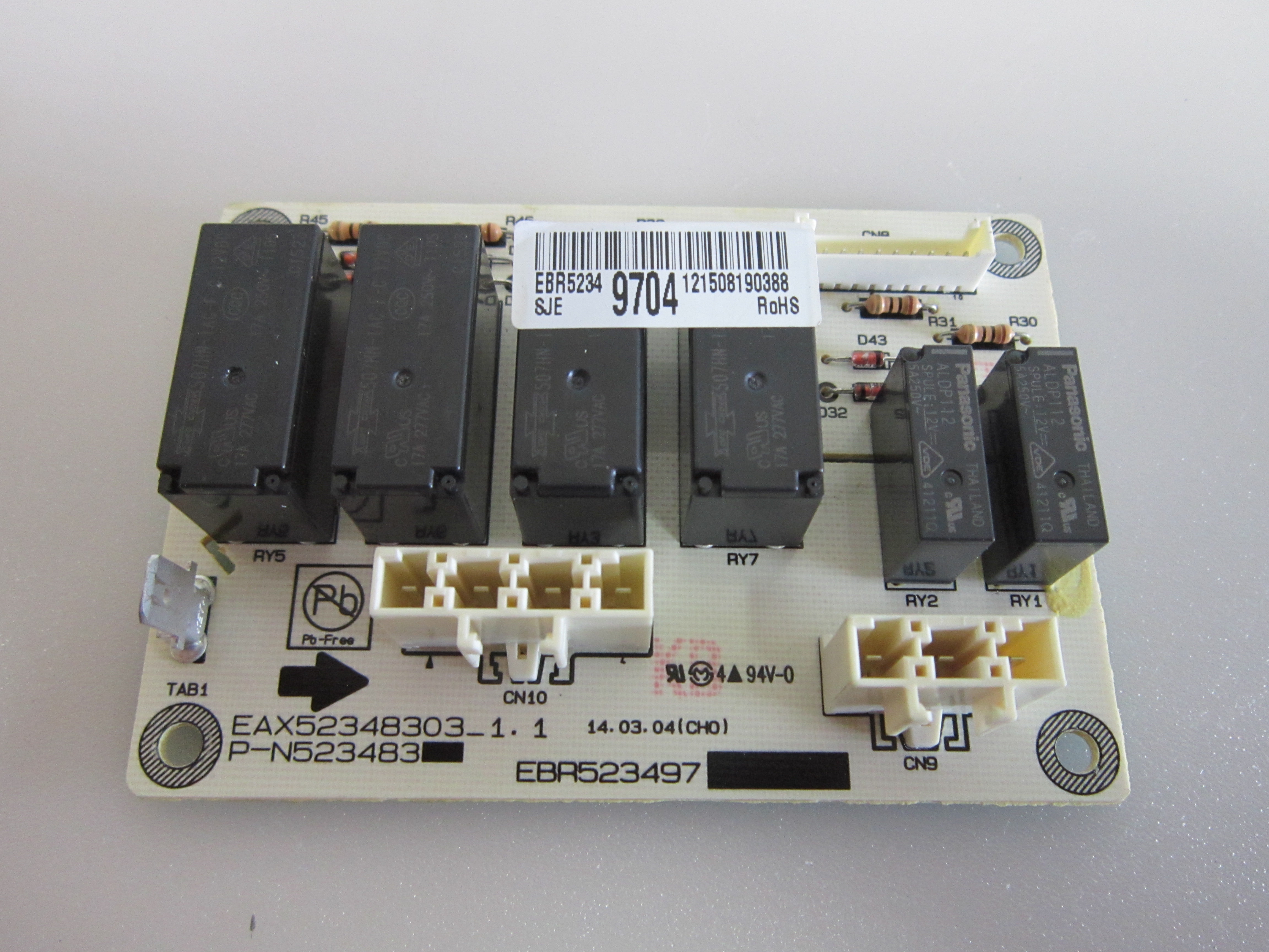 LG LRG3085ST/00 Oven Main Relay Board EBR52349704