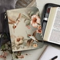 thumbnail image 4 of FOR U DESIGNS Hummingbird Floral Bible Cover for Women Soft PU Leather Bible Bag with Zipper Sturdy Bible Protective Carrier Size M Soft Crossbody Backpack Bag Purse for Bible Study Religious, 4 of 7