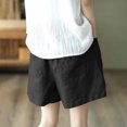 thumbnail image 4 of IUYRTFE Women's High Waist Loose Fit Summer Shorts with Pockets Elastic Waist Casual Straight Leg Bottoms, 4 of 5