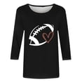 thumbnail image 4 of Fznquz Plus Size Blouses for Women Game Day Crewneck 3/4 Sleeve Black Shirt Casual Spring Fall Funday Sunday Clothing XXXXXL, 4 of 4