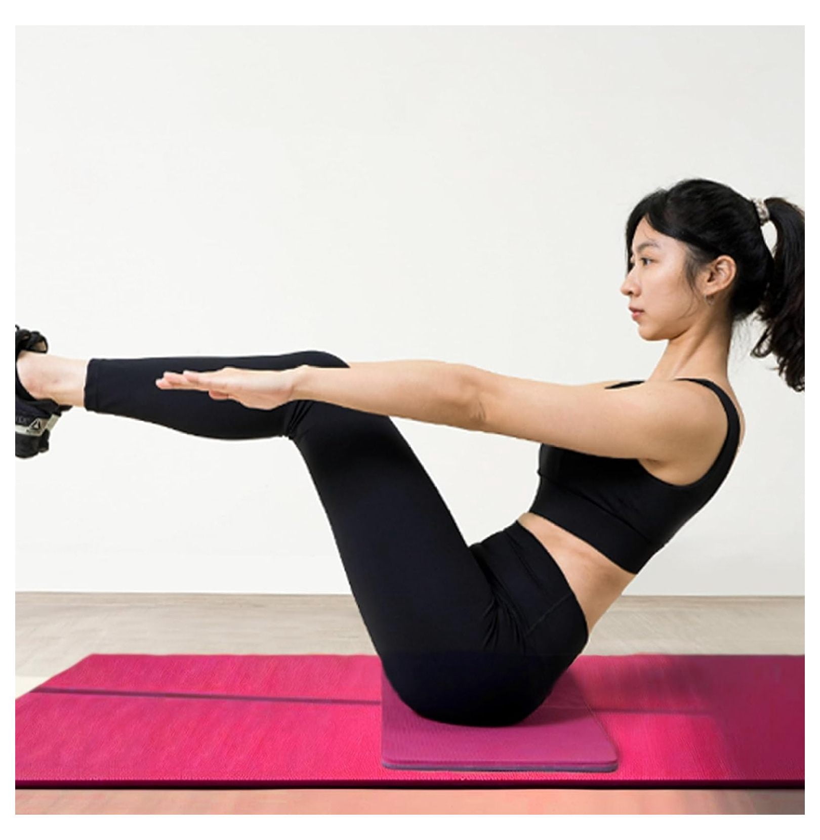 Yoga Mat 71x24 Inch with Knee Pad - Extra Thick 1" Non-Slip Exercise Mat for Home, Gym & Studio - Includes Carrying Strap & Cushion - Workout Fitness Accessories