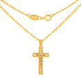 thumbnail image 2 of Cadena Cristo Con Piedras Casa del Anillo ORO 14K SÓLIDO amarillo 2.1 cm, 2 of 4
