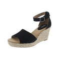 thumbnail image 4 of Style & Co. Womens Seleene Faux Suede Open Toe Wedge Sandals, 4 of 5
