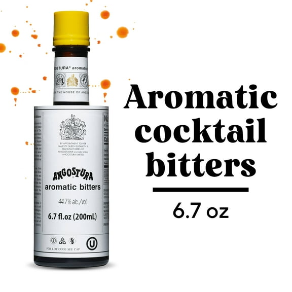 ANGOSTURA Aromatic Bitters, Cocktail Bitters for Professional and Home Mixologists, 100% Vegan, Kosher Certified, Sodium and Gluten Free, 6.7 FL OZ