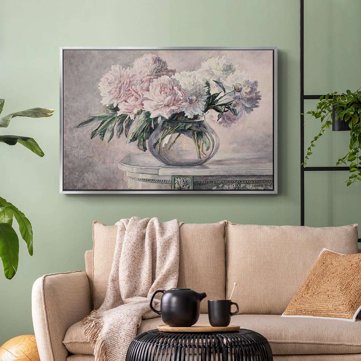 Vintage Botanical Print-LIX By Wexford Home Framed in Silver Wood Gallery Wrapped Canvas 17 in. x 25 in.