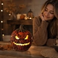 thumbnail image 2 of Clearance Pumpkin Light Cover 11‘’, Spooky Jack O Lantern Light Shade Mask for Outdoor Sconce, Halloween Decor for Gift, 1 Pack, 2 of 5