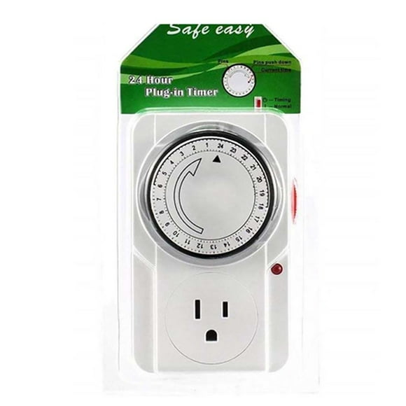 mmirethe 2Pcs AC110-125V 24 Hour Plug-in Mechanical Timers with 3-Prong for Lamps Fans Christmas