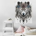 thumbnail image 4 of COMIO  Totem Wolf Tapestry Tribe Style Wall Tapestries Wild Animal Hanging Blanket with Thick Flannelette Black and White 30x40 Inch, 4 of 7
