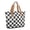 Black and White Checkered Pattern-1, variant on Black and White Checkered Pattern Large Tote Bag for Women, Polyester Roomy Beach Bag with Pockets and Zipper, Lightweight Gifts Ideas for Christmas Birthday