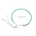 thumbnail image 5 of Natural Larimar Round Shape Bracelets in Sterling Silver for Women, Birthstone Jewelry for Her Birthday, Wedding Anniversary, Christmas, Mothers Day, 5 of 7