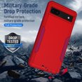 thumbnail image 6 of for Google Pixel 6a Case, Phone Case Heavy Duty 2 in 1 Full Body Rugged Shockproof Hybrid Hard PC Soft TPU Bumper Drop Protective Girls Women Boy Men Covers for Google Pixel 6a, Red+Rose, 6 of 6
