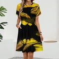 thumbnail image 2 of Beautiful Sunflower Butterfly Short Sleeve Dress Women Summer Evening Dresses Ladies Sundress, 2 of 7