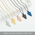 thumbnail image 3 of Imrsanl Men's Necklace - Stainless Steel Pendant Necklace For Men Cool Spear Point Arrowhead Pendant Chain Jewelry,Black & Silver & Gold & Blue & RoseGold Tone,Gift for Him, 3 of 7