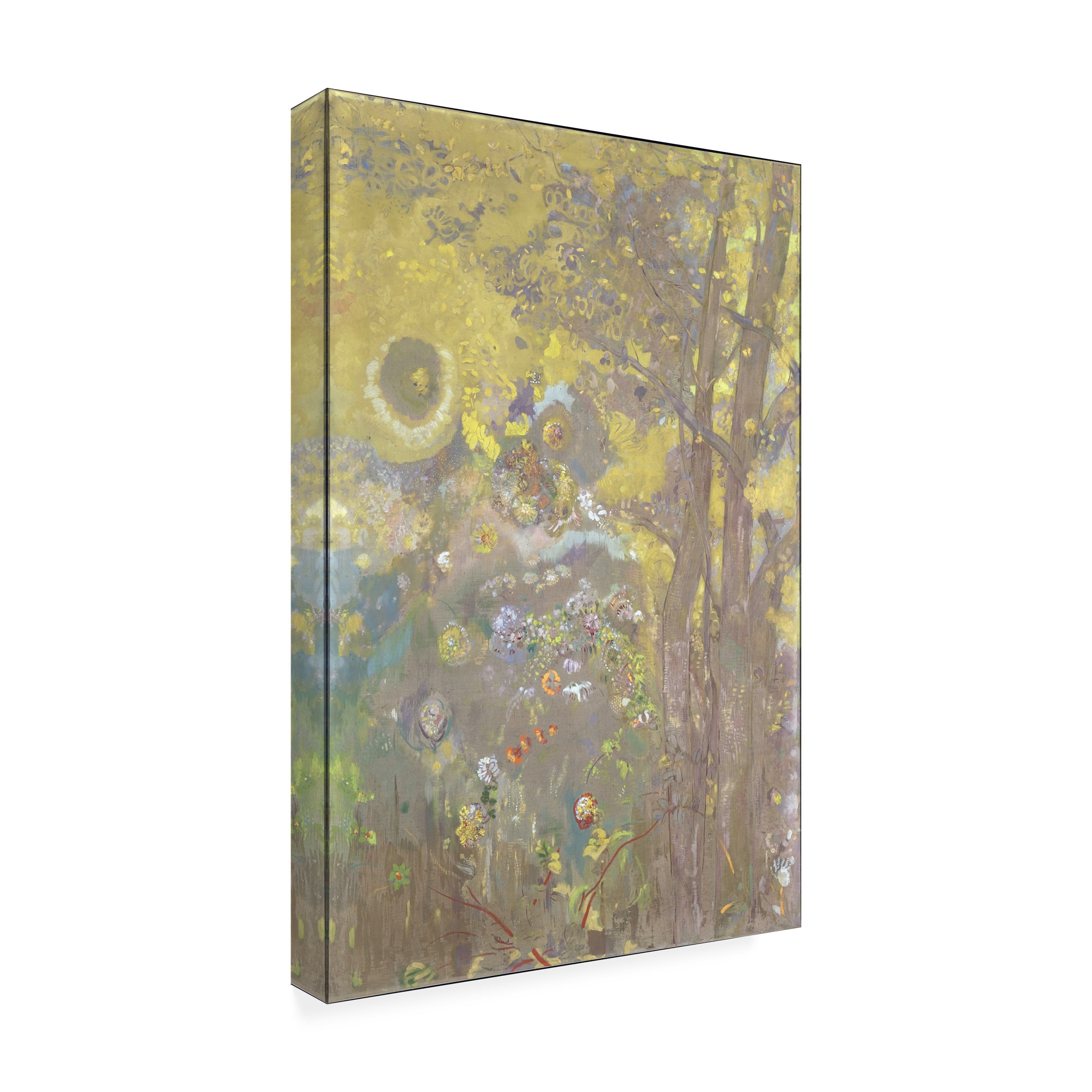Odilon Redon 'Trees On A Yellow Background' Canvas Art