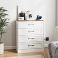 thumbnail image 2 of Vabches Farmhouse 4 Drawer Dresser with Metal Handle, Tall Wood Chest of Drawers for Living Room Bedroom,Yellow, 2 of 8