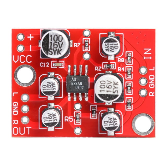 10pcsDC 5-15V AD828 estéreo preamplificador placa amplificadora potencia módulo