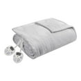 thumbnail image 1 of Serta 62x84" Polyester Fabric Microlight Heated Electric Blanket in Gray, 1 of 7