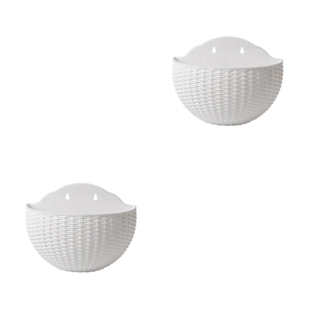 Advancent Maceta de plástico fácil de instalar y mantener con drenaje para jardinería Maceta de plástico blanca Blanco 2piezas
