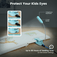 thumbnail image 4 of Glocusent Mini Rechargeable 10 LED Amber Book Light for Reading in Bed, Eye-Care Clip On Reading Light Up to 80 Hrs, 3 Dimmable Brightness X 3 Color Modes, Perfect Little Book Light for Readers & Kids, 4 of 6