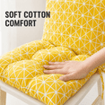 thumbnail image 4 of High-Back Chair Cushion, 16 x 16in One-Piece Seat and Back Pad for Indoor or Outdoor Use, Rain-Resistant Rocking Chair Replacement for Porch, Patio and Home Office, Yellow, 4 of 6