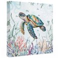 thumbnail image 2 of Ships Next Day Canvas Wall Art 8"x8", Sea Turtle Coastal Wood Framed Canvas Print Painting, Summer Beach Coral Ocean Seaweed Ready to Hang Small Picture Wall Decor for Home Bathroom Nursery Kitchen, 2 of 9