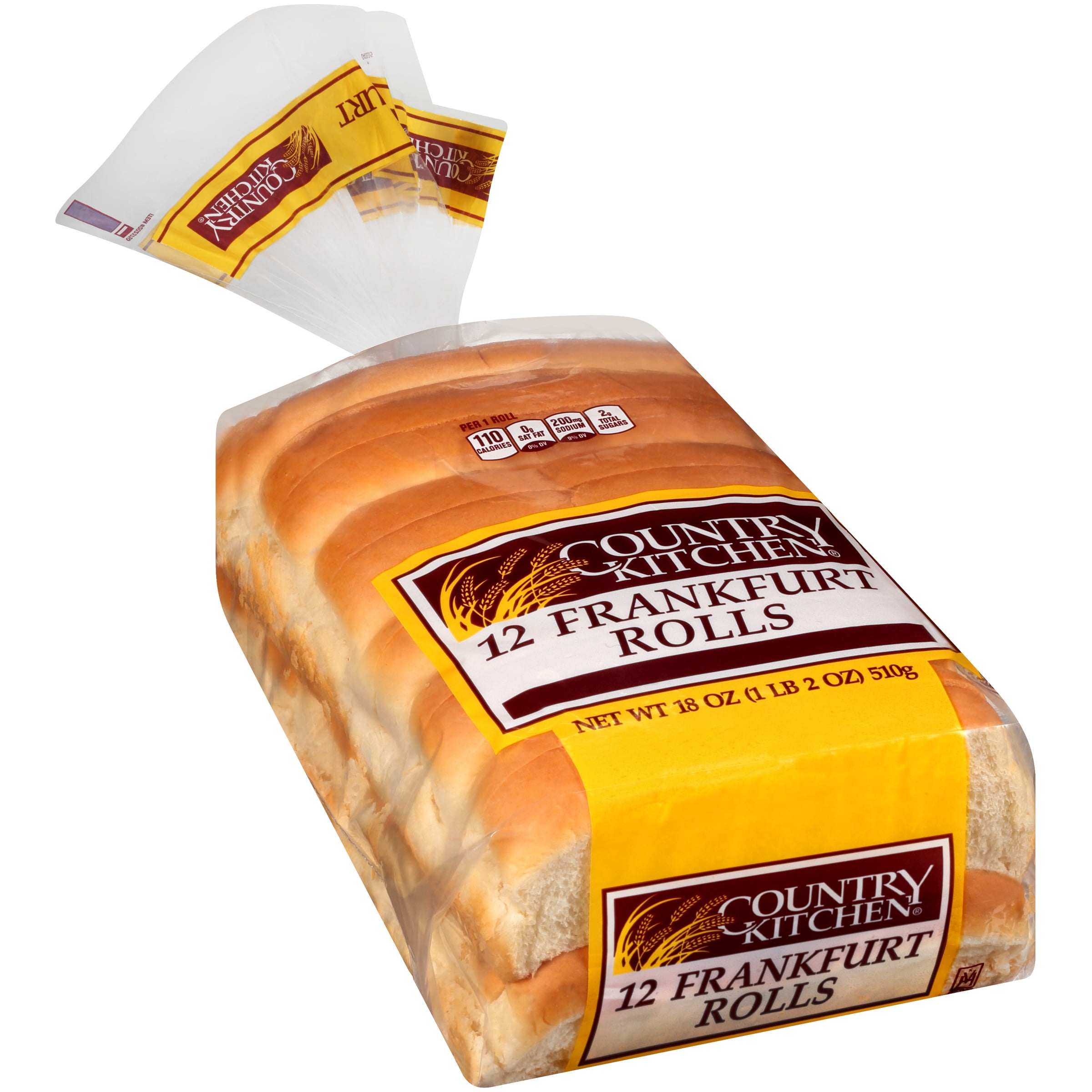 Country Kitchen Frankfurter Buns, Hot Dog Buns, 12 Count, Shelf-Stable