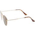 thumbnail image 3 of Modern Hexagonal Sunglasses Slim Metal Arms Neutral Colored Flat Lens 51mm (Gold / Brown), 3 of 4