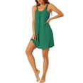 thumbnail image 4 of INSPIRE CHIC Women's Nightgown Sleeveless Sleepwear Elastic Wide Strap Sleep Shirt Short Nightshirt M Dark Green, 4 of 6