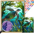 thumbnail image 1 of Pintura de diamante de vitral AB Wdftyju tortuga marina 5D 45x70cm, 1 of 9