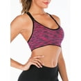 thumbnail image 6 of Women Sports Support Bra with Padded Wireless Full Figure Workout Sport Bralette Middle Impact Bra Purple/Red/Green/Gray, 6 of 7