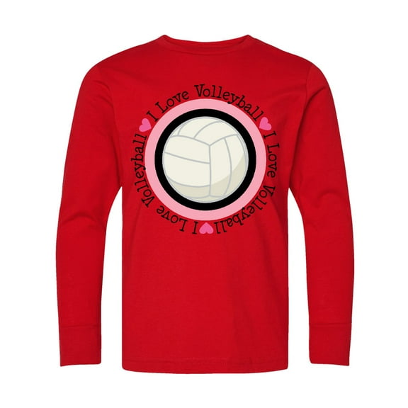 Inktastic I Love Volleyball Sports Long Sleeve Youth T-Shirt